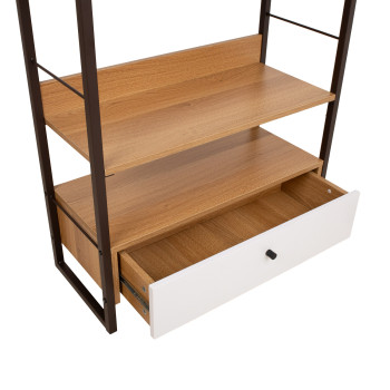 Riiul STUDY 70x30xH90cm, tamm/valge