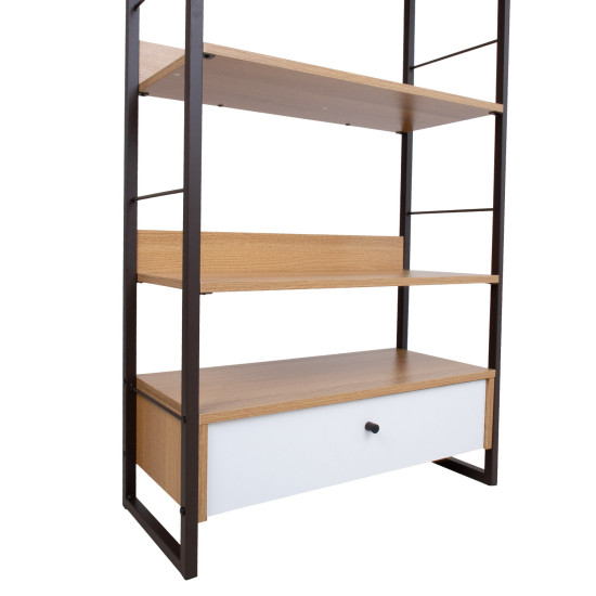 Plaukts STUDY 70x30xH124,5cm, ozols/balts Plaukts STUDY 70x30xH124,5cm, ozols/balts