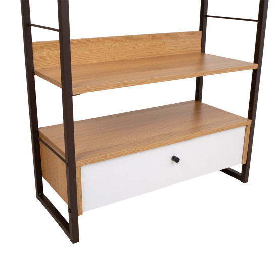 Plaukts STUDY 70x30xH124,5cm, ozols/balts Plaukts STUDY 70x30xH124,5cm, ozols/balts