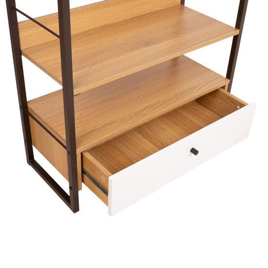 Plaukts STUDY 70x30xH124,5cm, ozols/balts Plaukts STUDY 70x30xH124,5cm, ozols/balts