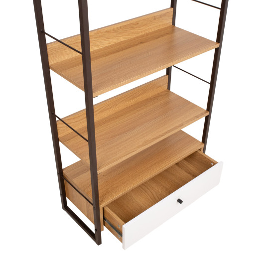 Plaukts STUDY 70x30xH159cm, ozols/balts Plaukts STUDY 70x30xH159cm, ozols/balts