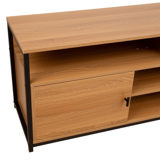 TV galds STUDY 150x40xH54cm, ozols/melns