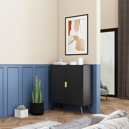 Kumode PIXAR 100x40xH115cm, melna