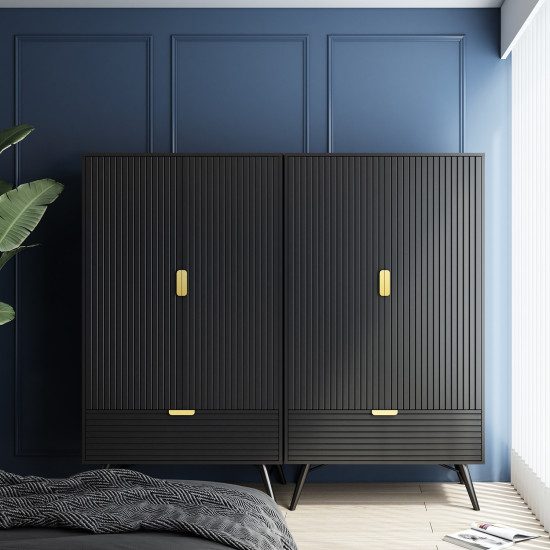 Гардероб PIXAR 100x56xH175см, черный