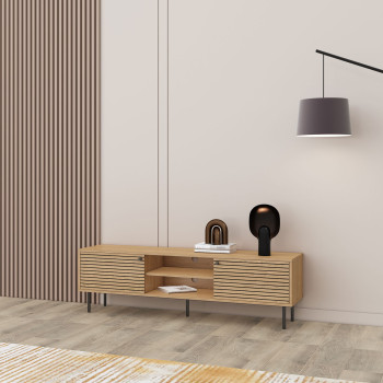 TV galds LINE 150x40xH50cm, ar ozola mizu