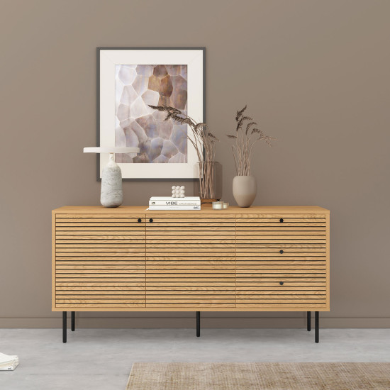 Kumode LINE 150x40xH74cm, ar ozola mizu Kumode LINE 150x40xH74cm, ar ozola mizu