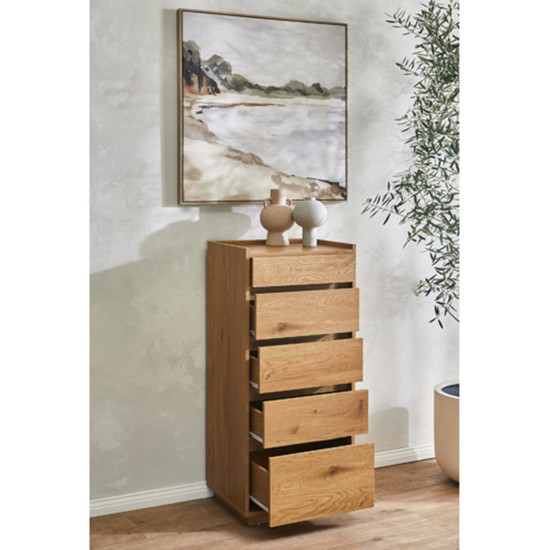 Комод SACHA 50x40xH109см, с корой дуба