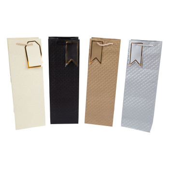 Dāvanu maisiņš pudelei LEE 12x9x39cm, mix