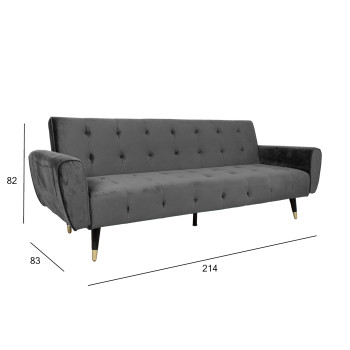 Диван-кровать FALUN серый бархат