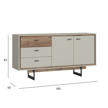 Riidekapp RIVERO 160x40xH83cm, tamm/hall Riidekapp RIVERO 160x40xH83cm, tamm/hall