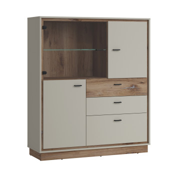 Riidekapp RIVERO 124x40xH143cm, tamm/hall Riidekapp RIVERO 124x40xH143cm, tamm/hall