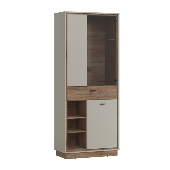 Шкаф RIVERO 83x40xH201см, дуб/серый