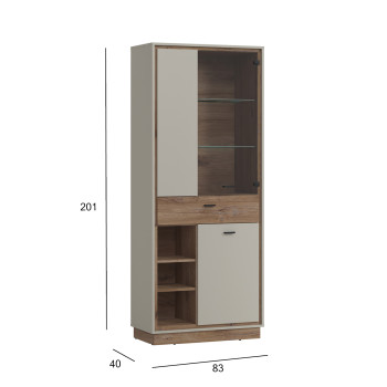 Riidekapp RIVERO 83x40xH201cm, tamm/hall Riidekapp RIVERO 83x40xH201cm, tamm/hall