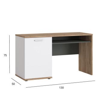 Письменный стол TWENTY 130x50xH75см, белый/