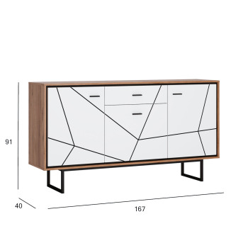 Riidekapp BROLO 167x40xH91cm, must/valge Riidekapp BROLO 167x40xH91cm, must/valge