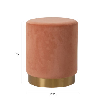 Pouf LA PERLA D35xH42cm, korall Pouf LA PERLA D35xH42cm, korall