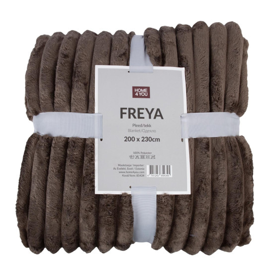 Плед FREYA XL 200х230см, серо-коричневый Плед FREYA XL 200х230см, серо-коричневый