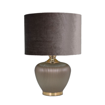 Galda lampa LUXO H52cm, taupe/zelts Galda lampa LUXO H52cm, taupe/zelts