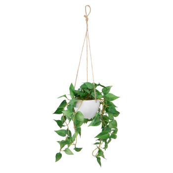 Mākslīgais augs GREENLANDE podiņā, piekārts, Zelta- Mākslīgais augs GREENLANDE podiņā, piekārts, Zelta-