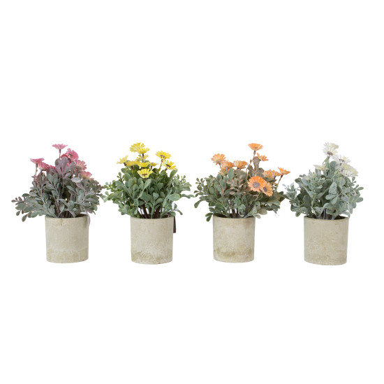 Mākslīgais augs GREENLAND podiņā, gerbera, maisījums