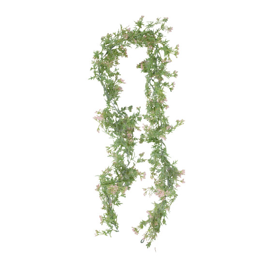 Garland GREENLAND 180cm, gaiši rozā ziedi