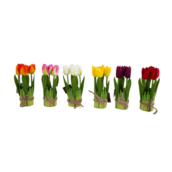 Mākslīgais zieds FLOWERLY 5, tulpes, zems, 