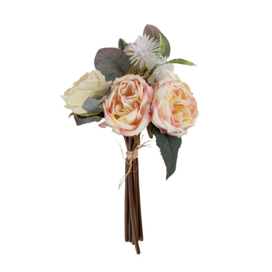 Mākslīgo ziedu FLOWERLY pušķis, rozā roze