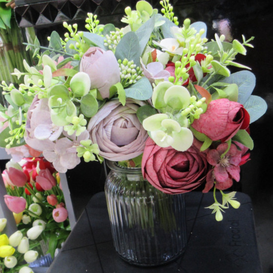 Mākslīgo ziedu pušķis FLOWERLY, rozes, mix