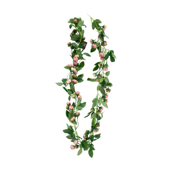 Garland FLOWERLY 170cm, rozā rožu pumpuri Garland FLOWERLY 170cm, rozā rožu pumpuri