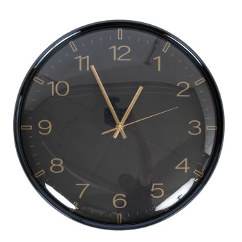 Sienas pulkstenis CLASSY D36cm, melns/zelts Sienas pulkstenis CLASSY D36cm, melns/zelts