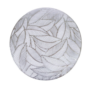 Galda paklājiņš ROUND LEAF D38cm, sudrabs Galda paklājiņš ROUND LEAF D38cm, sudrabs