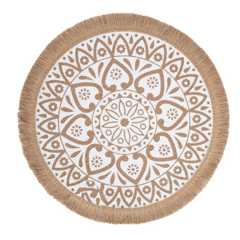 Galda paklājiņš SOL D41cm, balts raksts, mix Galda paklājiņš SOL D41cm, balts raksts, mix