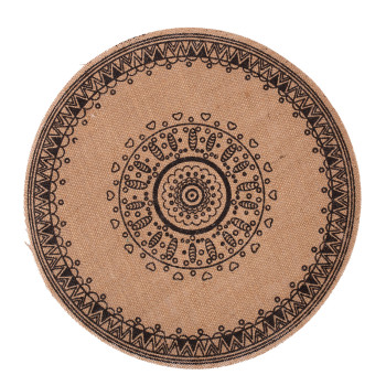 Galda paklājiņš SUN D38cm, melna apdruka, mix Galda paklājiņš SUN D38cm, melna apdruka, mix