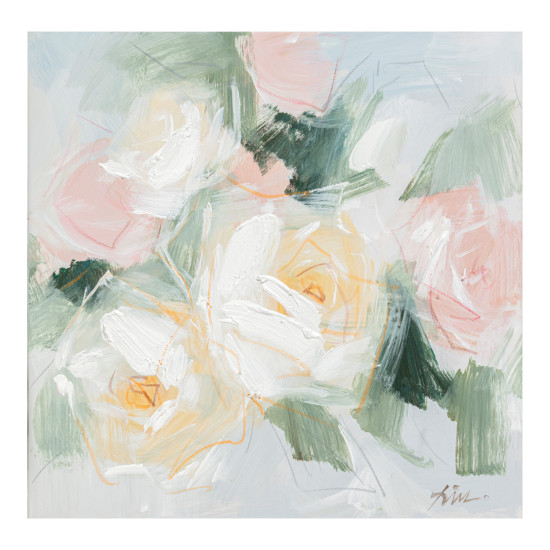Eļļas glezna 100x100cm, pasteļziedi Eļļas glezna 100x100cm, pasteļziedi