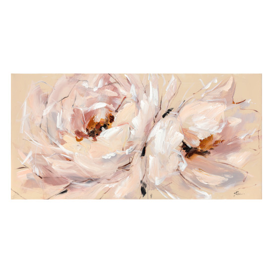Eļļas glezna 70x140cm, mirdzoši ziedi