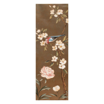 Eļļas glezna 30x90cm, ziedi uz zelta A Eļļas glezna 30x90cm, ziedi uz zelta A