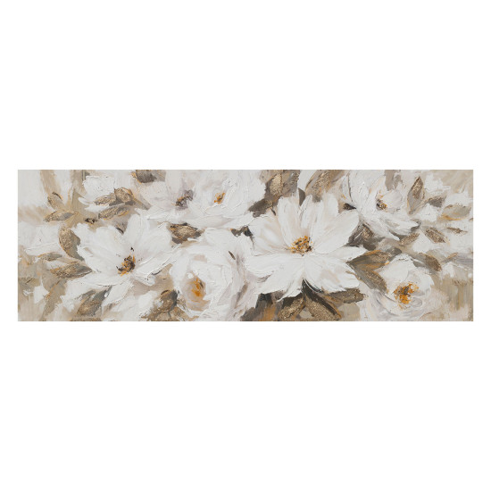 Eļļas glezna 50x150cm, balti ziedi Eļļas glezna 50x150cm, balti ziedi