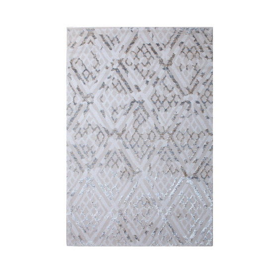 Paklājs FLUSH-1, 100x150cm, sudrabs/bēšs