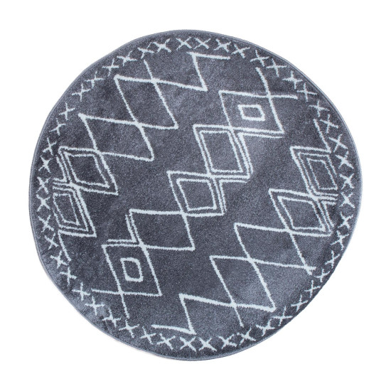 Paklājs SANFORD-1, D90cm, tumši pelēks/balts Paklājs SANFORD-1, D90cm, tumši pelēks/balts