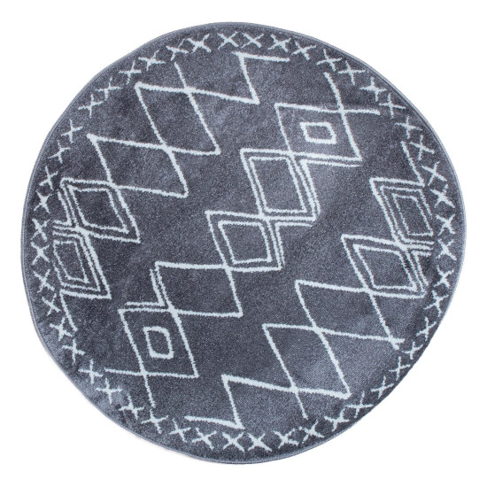 Paklājs SANFORD-1, D160cm, tumši pelēks/balts Paklājs SANFORD-1, D160cm, tumši pelēks/balts