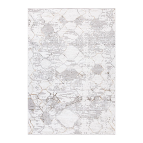 Paklājs SALAMANCA-3, 133x190cm, sudrabs/balts