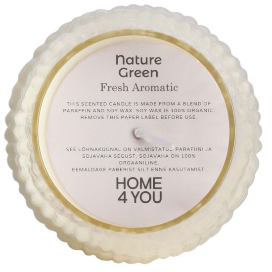 Svece NATURE GREEN H10.8cm, Svaigs Aromāts