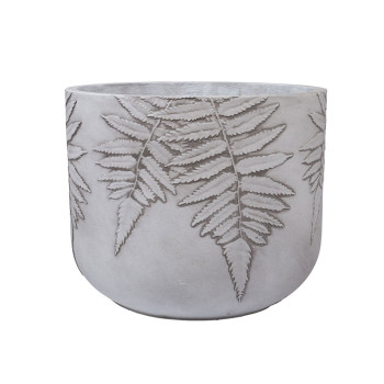 Lillepott FERN D37xH30cm, valge/hall Lillepott FERN D37xH30cm, valge/hall