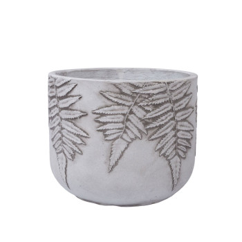 Lillepott FERN D30xH24,5cm, valge/hall Lillepott FERN D30xH24,5cm, valge/hall
