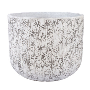 Lillepott LOUNA D55xH43,5cm, valge/hall Lillepott LOUNA D55xH43,5cm, valge/hall