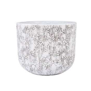 Lillepott LOUNA D37xH30cm, valge/hall Lillepott LOUNA D37xH30cm, valge/hall