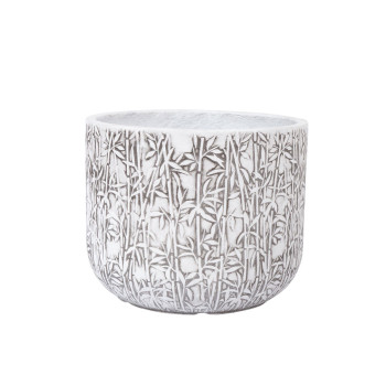 Lillepott LOUNA D30xH24,5cm, valge/hall Lillepott LOUNA D30xH24,5cm, valge/hall