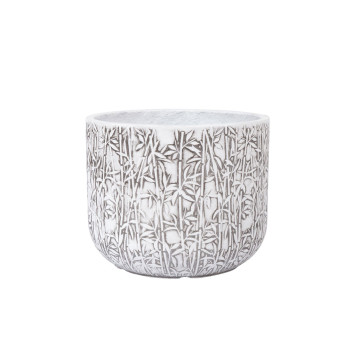 Lillepott LOUNA D24xH19,5cm, valge/hall Lillepott LOUNA D24xH19,5cm, valge/hall