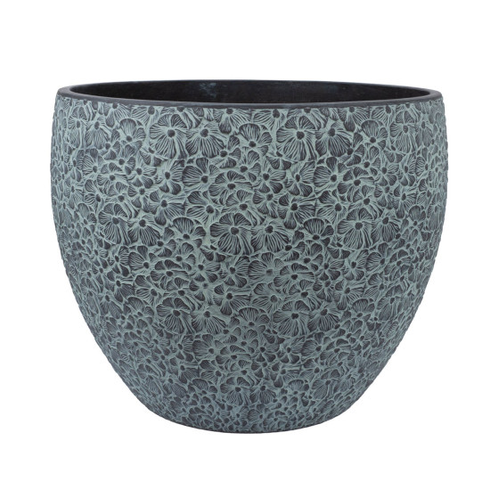 Puķupods FLORA D55xH43,5cm, melns/pelēks