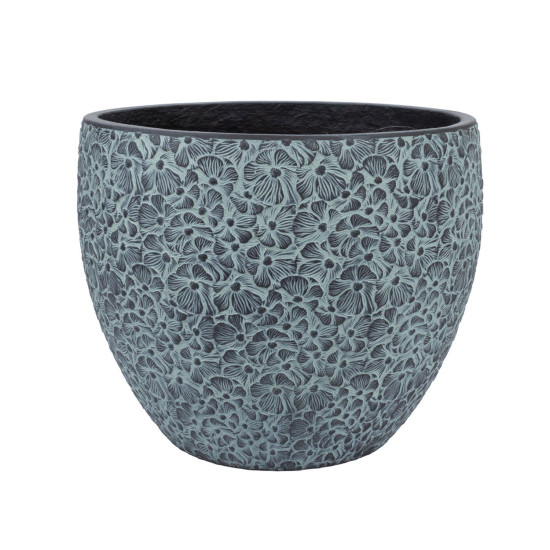 Puķupods FLORA D44xH36cm, melns/pelēks